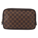 LOUIS VUITTON Damier Ebene Trousse Toilette 25 Clutch Bag N47624 LV Auth 154853-13
