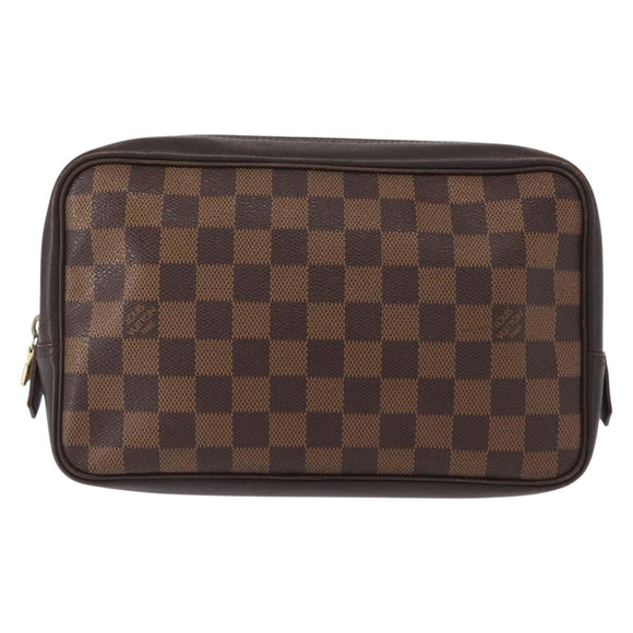 LOUIS VUITTON Damier Ebene Trousse Toilette 25 Clutch Bag N47624 LV Auth 154853