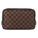 LOUIS VUITTON Damier Ebene Trousse Toilette 25 Clutch Bag N47624 LV Auth 154853-2