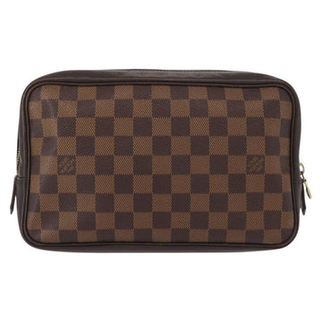 LOUIS VUITTON Damier Ebene Trousse Toilette 25 Clutch Bag N47624 LV Auth 154853 - 0