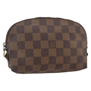 LOUIS VUITTON Damier Ebene Pochette Cosmetic PM Pouch N47516 LV Auth 154856