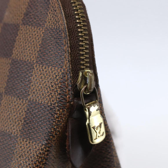 LOUIS VUITTON Damier Ebene Pochette Cosmetic PM Pouch N47516 LV Auth 154856