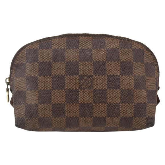 LOUIS VUITTON Damier Ebene Pochette Cosmetic PM Pouch N47516 LV Auth 154856