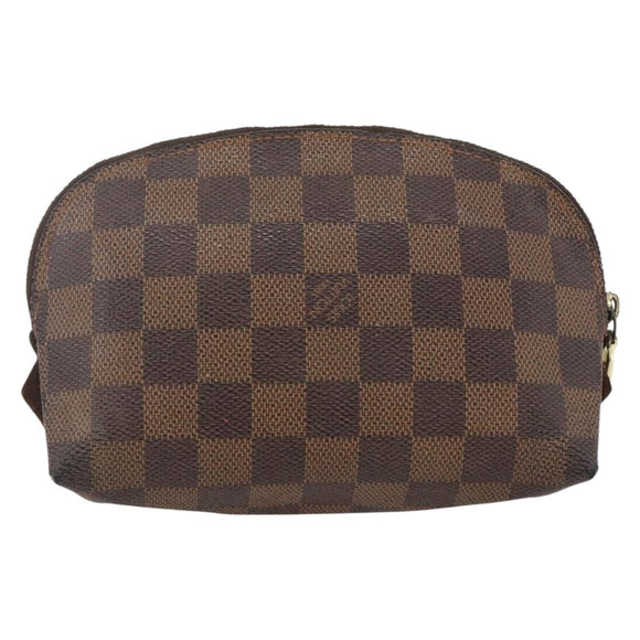 LOUIS VUITTON Damier Ebene Pochette Cosmetic PM Pouch N47516 LV Auth 154856