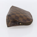 LOUIS VUITTON Damier Ebene Pochette Cosmetic PM Pouch N47516 LV Auth 154856-4