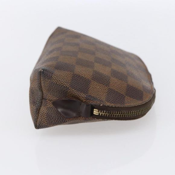 LOUIS VUITTON Damier Ebene Pochette Cosmetic PM Pouch N47516 LV Auth 154856