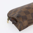 LOUIS VUITTON Damier Ebene Pochette Cosmetic PM Pouch N47516 LV Auth 154856-14