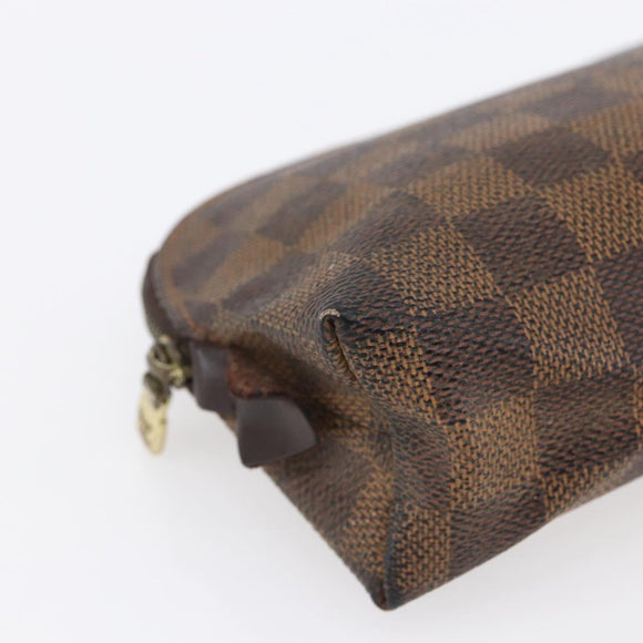 LOUIS VUITTON Damier Ebene Pochette Cosmetic PM Pouch N47516 LV Auth 154856