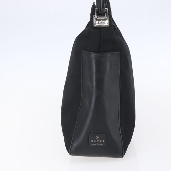 GUCCI GG Canvas Shoulder Bag Black Silver 001 3766 2123 Auth 154866