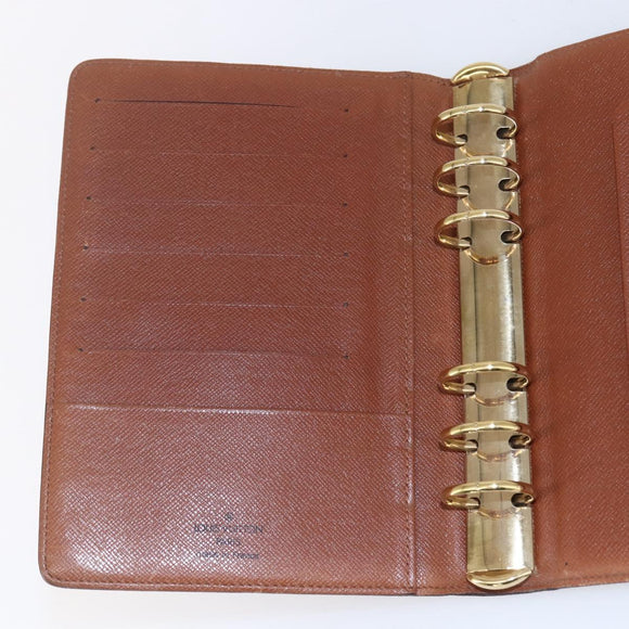LOUIS VUITTON Monogram Agenda MM Day Planner Cover R20105 LV Auth 154870