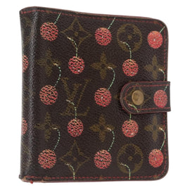 LOUIS VUITTON Monogram Cherry Compact Zip Bifold Wallet M95005 LV Auth 154887