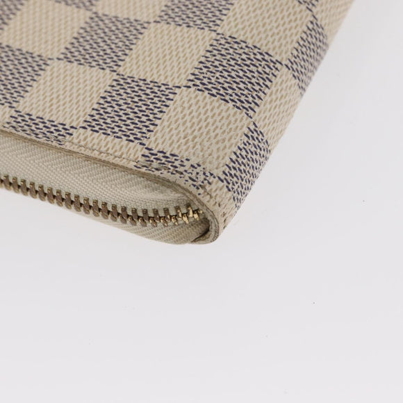 LOUIS VUITTON Damier Azur Zippy Wallet Long Wallet N60019 LV Auth 154889