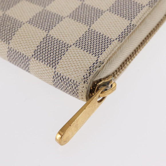 LOUIS VUITTON Damier Azur Zippy Wallet Long Wallet N60019 LV Auth 154889