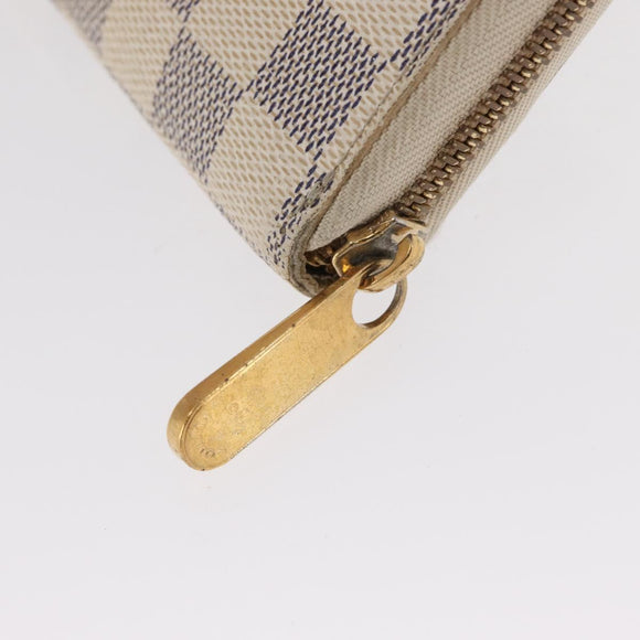 LOUIS VUITTON Damier Azur Zippy Wallet Long Wallet N60019 LV Auth 154889