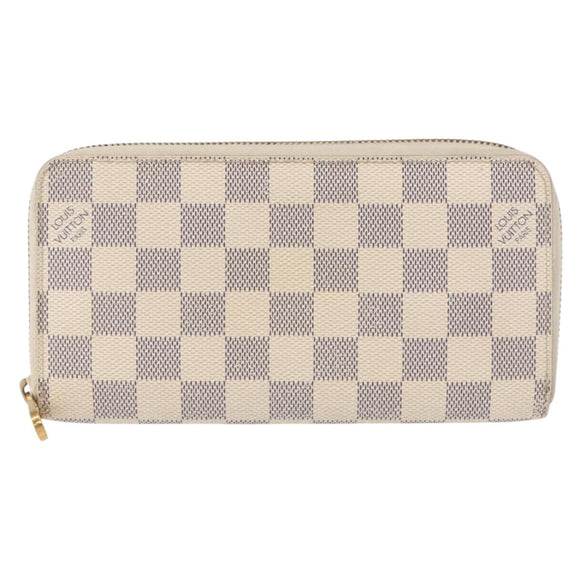 LOUIS VUITTON Damier Azur Zippy Wallet Long Wallet N60019 LV Auth 154889