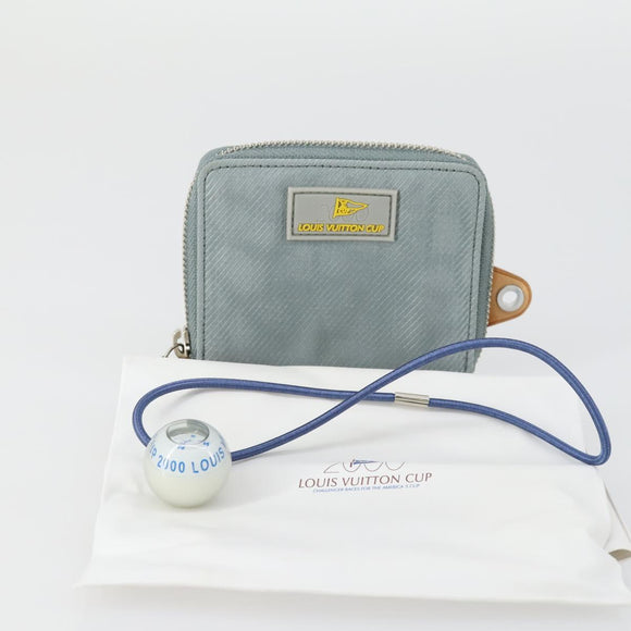 LOUIS VUITTON LV Cup Compact Wallet & Compass Necklace Set Nylon Auth 154890