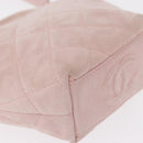 CHANEL Matelasse Hand Bag Suede Pink Gold CC Auth 154898-10