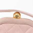 CHANEL Matelasse Hand Bag Suede Pink Gold CC Auth 154898A-10