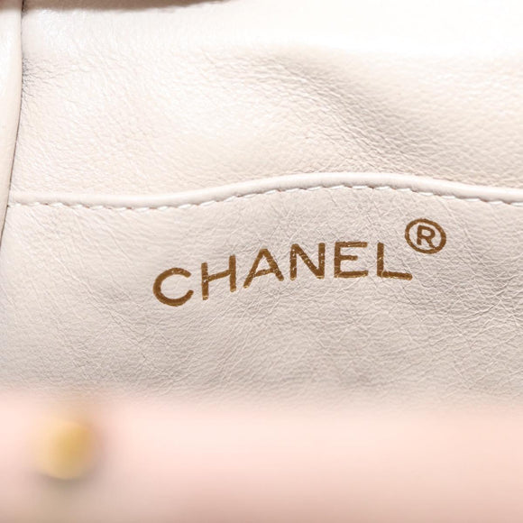 CHANEL Matelasse Hand Bag Suede Pink Gold CC Auth 154898A