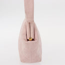 CHANEL Matelasse Hand Bag Suede Pink Gold CC Auth 154898A-3