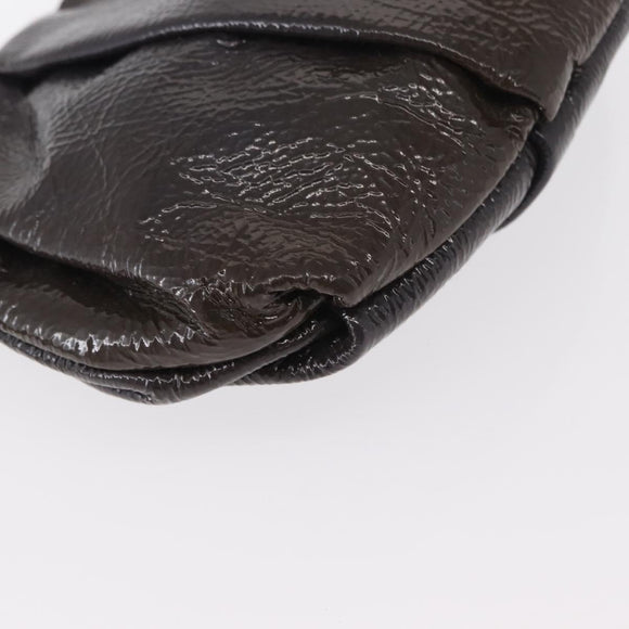 PRADA Pouch Enamel Purple Gold Auth 154899