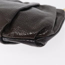 PRADA Pouch Enamel Purple Gold Auth 154899-16