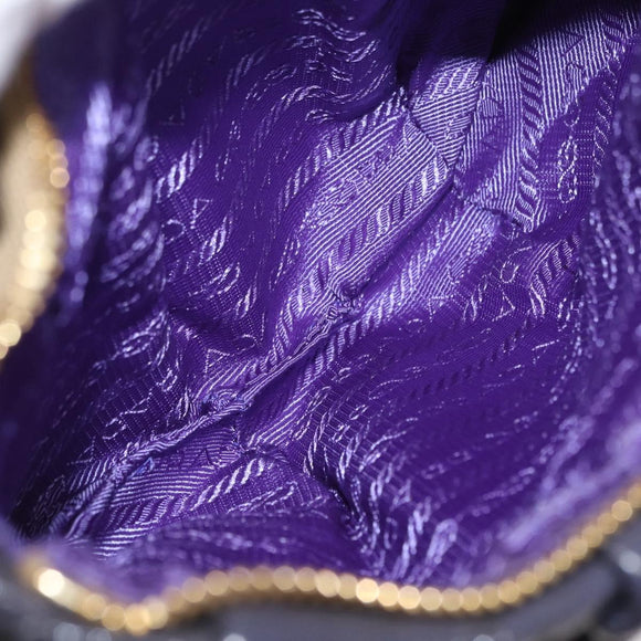PRADA Pouch Enamel Purple Gold Auth 154899