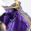 PRADA Pouch Enamel Purple Gold Auth 154899-18