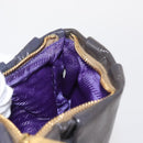 PRADA Pouch Enamel Purple Gold Auth 154899-19