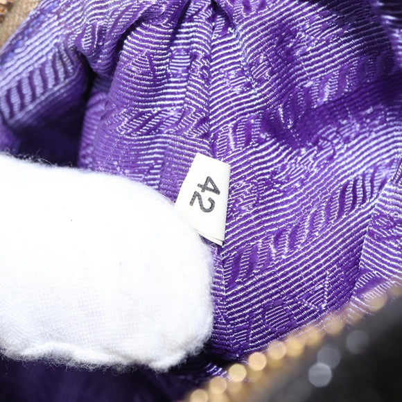 PRADA Pouch Enamel Purple Gold Auth 154899