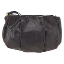 PRADA Pouch Enamel Purple Gold Auth 154899-2