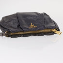 PRADA Pouch Enamel Purple Gold Auth 154899-5