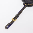 PRADA Pouch Enamel Purple Gold Auth 154899-6