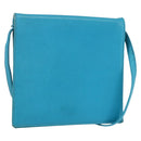 CELINE Shoulder Bag Leather Blue Silver Auth 154900-1