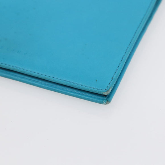 CELINE Shoulder Bag Leather Blue Silver Auth 154900