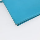 CELINE Shoulder Bag Leather Blue Silver Auth 154900-16