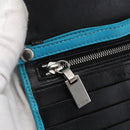 CELINE Shoulder Bag Leather Blue Silver Auth 154900-18