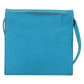 CELINE Shoulder Bag Leather Blue Silver Auth 154900 - 0