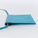 CELINE Shoulder Bag Leather Blue Silver Auth 154900-3