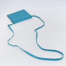 CELINE Shoulder Bag Leather Blue Silver Auth 154900-7