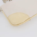 CHANEL Camelia Pouch Leather Ivory Gold CC Auth 154902-12