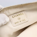 CHANEL Camelia Pouch Leather Ivory Gold CC Auth 154902-14