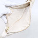 CHANEL Camelia Pouch Leather Ivory Gold CC Auth 154902-15