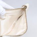 CHANEL Camelia Pouch Leather Ivory Gold CC Auth 154902-16