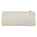CHANEL Camelia Pouch Leather Ivory Gold CC Auth 154902-3