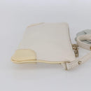 CHANEL Camelia Pouch Leather Ivory Gold CC Auth 154902-5