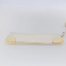 CHANEL Camelia Pouch Leather Ivory Gold CC Auth 154902-8