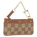GUCCI GG Canvas Coin Purse Beige Gold 120971 Auth 154904-1