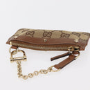 GUCCI GG Canvas Coin Purse Beige Gold 120971 Auth 154904-6