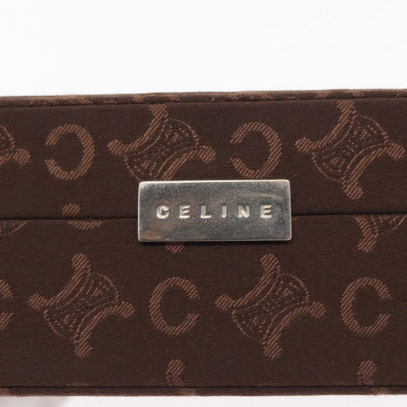 CELINE C Macadam Canvas Jewelry Box Brown Silver Auth 154905V